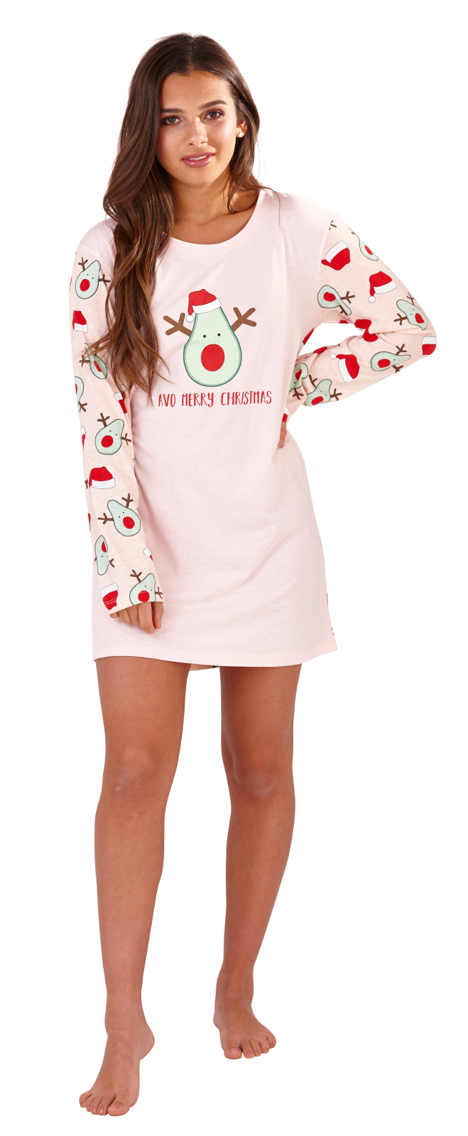 Womens Long / Short Sleeve Nightdress T Shirt Slogan Nighty Pyjamas